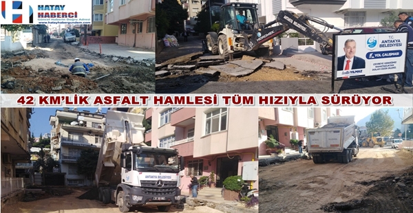 42 KM’LİK ASFALT HAMLESİ TÜM HIZIYLA SÜRÜYOR Ekiplerin Kanatlı Mahallesi’nin eşgüdümünde çalışmalarını Esentepe Mahallesi’nde sürdüreceği ifade edildi.