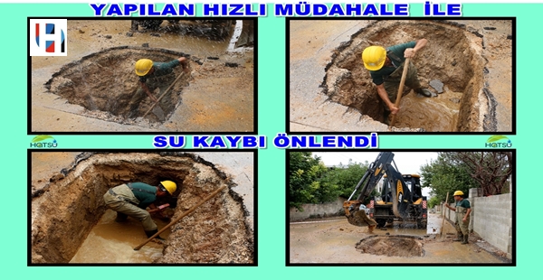 YAPILAN HIZLI MÜDAHALE İLE SU KAYBI ÖNLENDİ Vatandaşlardan ALO 185 HATSU Çağrı Merkezi’ne gelen şikâyetlerin koordineli bir