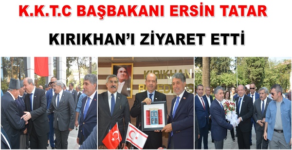 K.K.T.C BAŞBAKANI ERSİN TATAR KIRIKHAN’I ZİYARET ETTİ Toplantıda Belediye Başkanı Ayhan Yavuz Başbakan Ersin Tatar’a Kuran-ı Kerim,