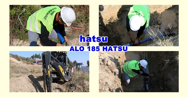HATSU ekipleri, ALO 185’e yapılan bildirim sonrasında 75’lik boruda oluşan