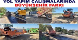 Büyükşehir Fen İşleri Dairesi Başkanlığı ekipleri, Çakı Mahallesi’nde sathi kaplama