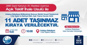 Yapılan açıklamada; 2886 sayılı kanunun 45. Maddesi uyarınca açık artırma