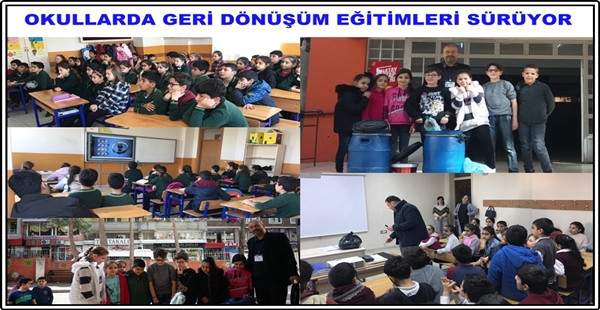 OKULLARDA GERİ DÖNÜŞÜM EĞİTİMLERİ SÜRÜYOR