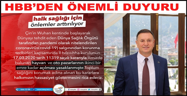 HBB’DEN ÖNEMLİ DUYURU