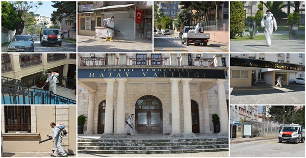 HATAY VALİLİĞİ, ANA ARTERLER, İPEK SOKAKLAR  İLAÇLANARAK DEZENFEKTE EDİLDİ