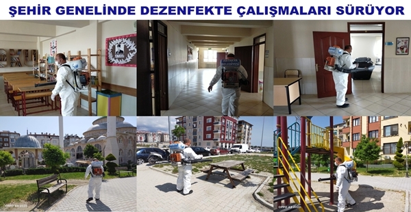 ŞEHİR GENELİNDE DEZENFEKTE ÇALIŞMALARI SÜRÜYOR