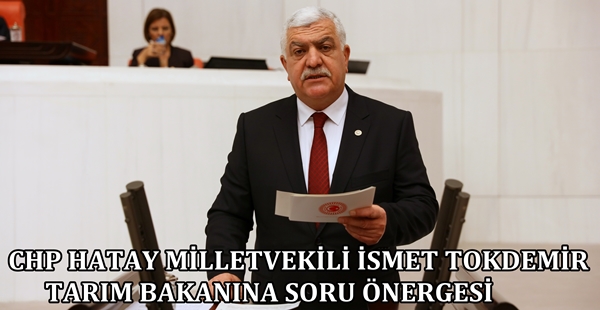 CHP HATAY MİLLETVEKİLİ İSMET TOKDEMİR TARIM BAKANINA SORU ÖNERGESİ