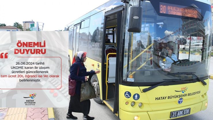 TOPLU TAŞIMA ÜCRETLERİ GÜNCELLENDİ