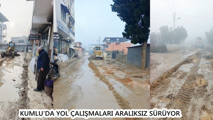 KUMLU’DA YOL ÇALIŞMALARI ARALIKSIZ SÜRÜYOR