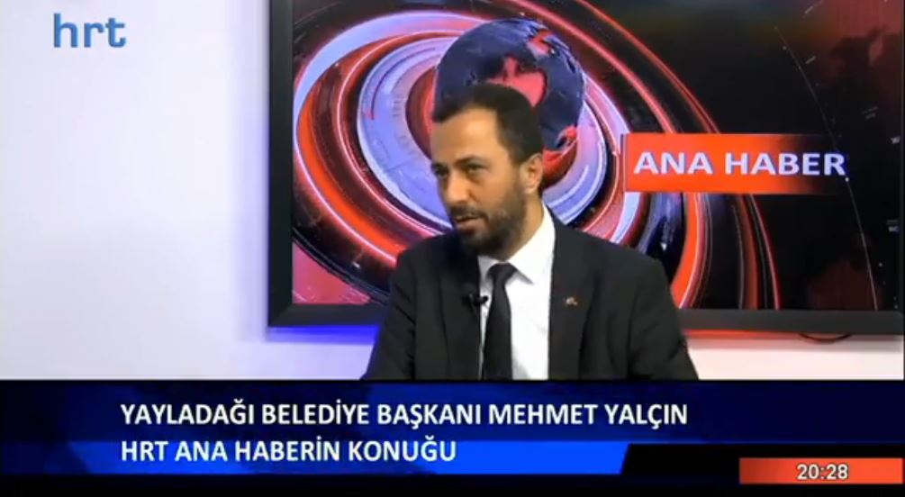 YALÇIN: YAYLADAĞI MODERN BİR KENT OLACAK Yayladağı Belediye Başkanı Mehmet Yalçın, HRT Akdeniz kanalında yaptığı açıklamada