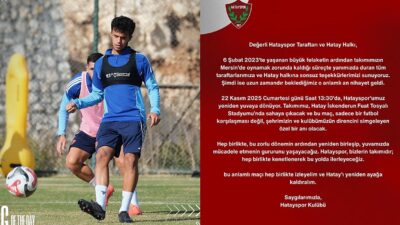 Hatayspor Kulübü, ligin 14. Haftasındaki Pendikspor maçının İskenderun Sarıseki Stadyumu’nda