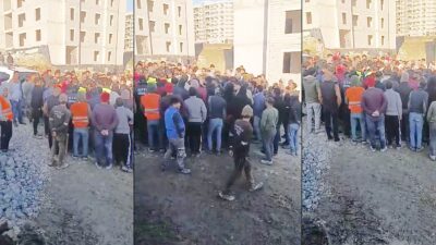 Hatay’ın Defne ilçesinde, bir inşaat şantiyesinde çalışan işçiler, çalışma koşullarındaki