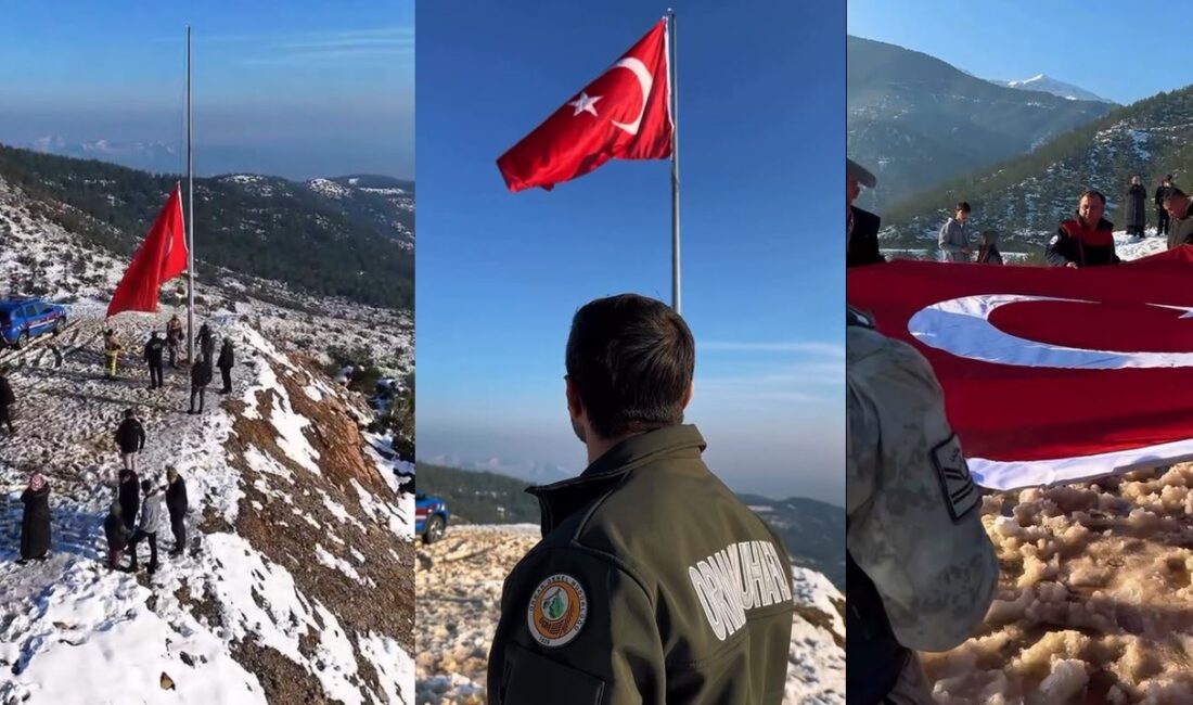 Hatay’ın Hassa ilçesinde ormanlık alanda yırtılarak yere düşen bayrak Hassa