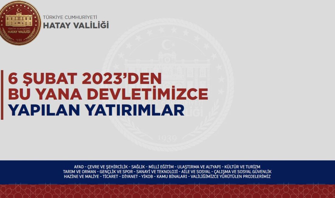 Hatay Valiliği, 6 Şubat deprem felaketinin ardından kente yapılan yardım