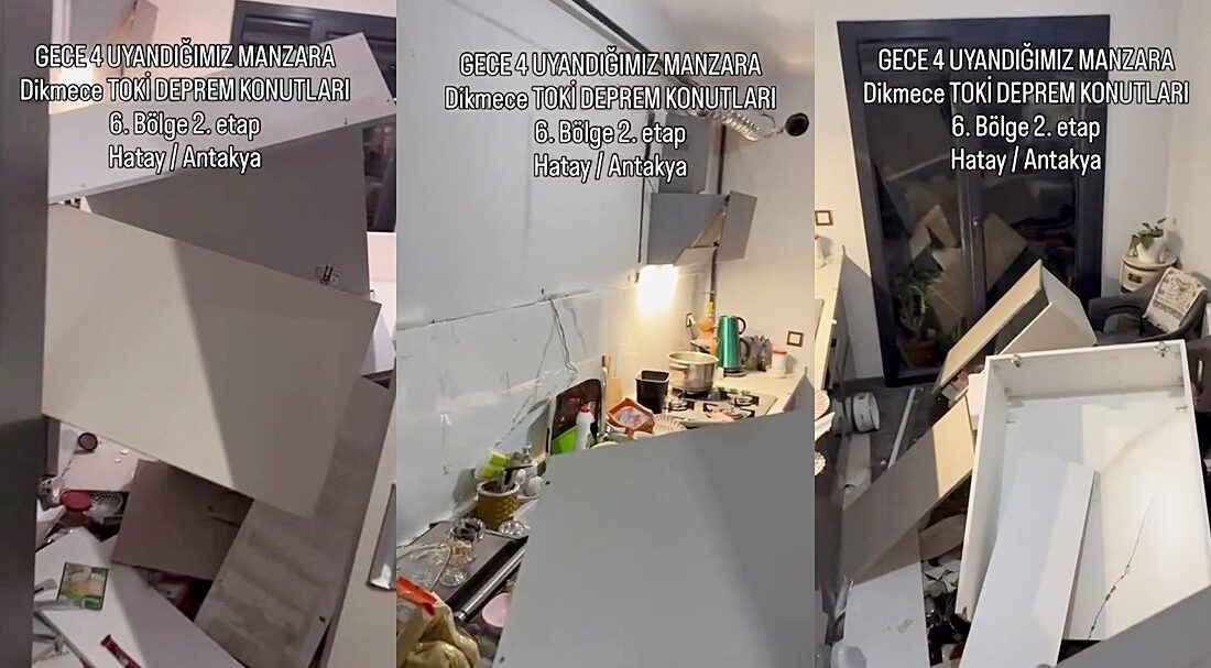 Hatay’ın Antakya ilçesine bağlı Dikmece Mahallesi’nde inşa edilen TOKİ konutlarında