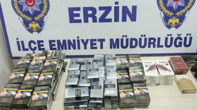 Hatay’ın Erzin ilçesinde gerçekleştirilen denetimde 128 paket gümrük kaçağı sigara