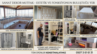 Hatay’ın Antakya ilçesinde faaliyet gösteren Sanat Dekor Mutfak, kaliteli üretimi,
