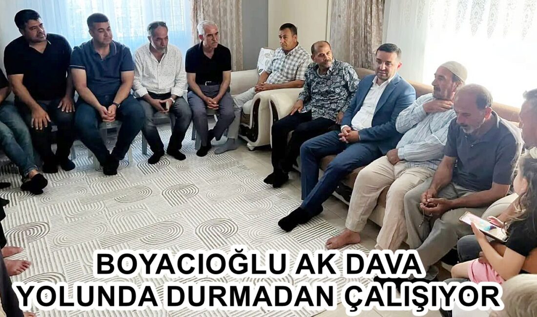 BOYACIOĞLU AK DAVA YOLUNDA DURMADAN ÇALIŞIYOR AK Parti Antakya İlçe Başkanı Mustafa Boyacıoğlu, teşkilatın saha programları