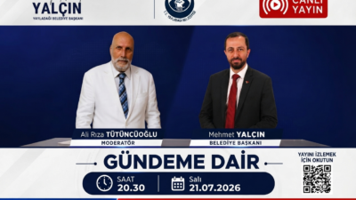 BAŞKAN YALÇIN GÜNDEMİ TÜTÜNCÜOĞLU’NA DEĞERLENDİRECEK Yayladağı Belediye Başkanı Mehmet Yalçın, Ali Rıza Tütüncüoğlu’nun moderatörlüğünde 21