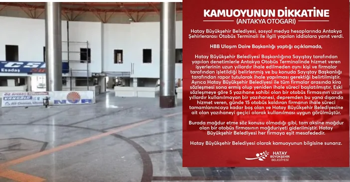 HBB’DEN “ANTAKYA OTOGARI” AÇIKLAMASI